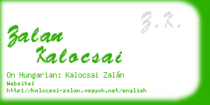 zalan kalocsai business card