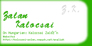 zalan kalocsai business card